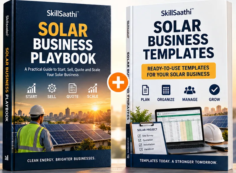 The two ebooks in the Solar Business Bundle: Solar Business Playbook and Solar Business Templates